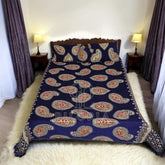 Premium_Red_Velvet_Jacquard_Bed_Sheet_Set_-_Elegant_Floral_Design_with_Geometric_Borders